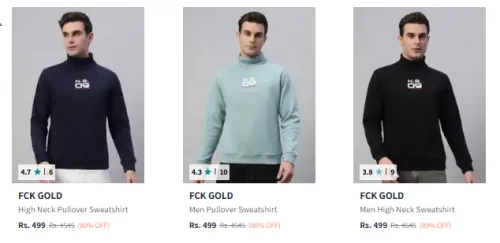 Image of men Sweatshirt up to 90% Discount