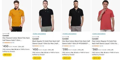 Image of Men T-shirt Flat 70% Discount