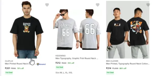 Image of Men T-shirt Minimum 70% Discount