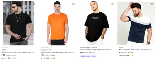 Image of Men T-shirt Starting @ ₹176