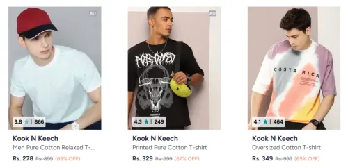 Image of Men T-Shirt Starting @ ₹349