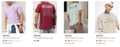 Image of Men T-shirt Starting @ ₹49