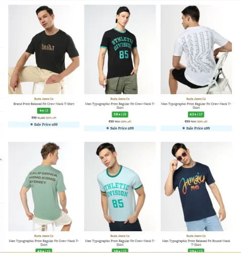 Image of Men T-shirt Starting @ ₹99