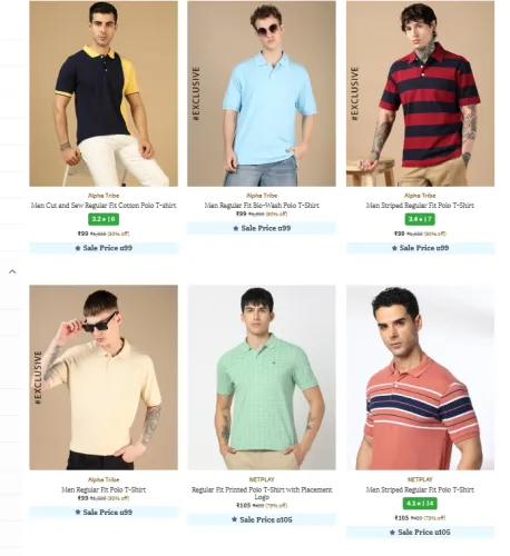 Image of Men T-shirt Starting @ ₹99