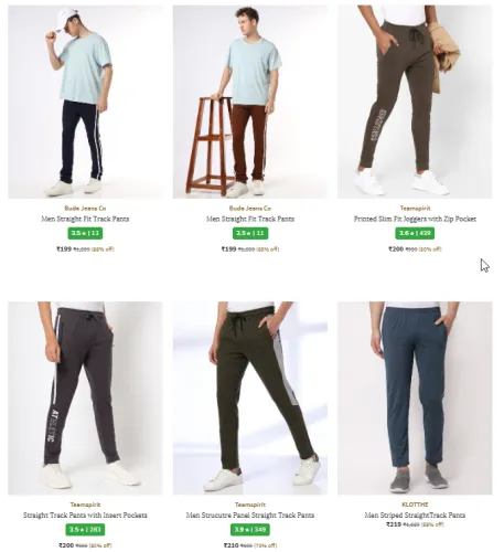Image of Men Track Pants starting @ ₹199