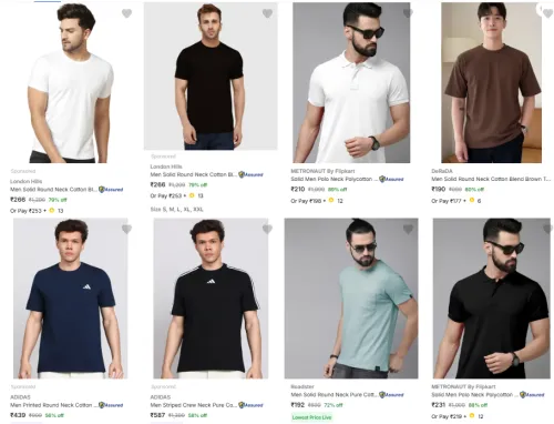 Image of Men Tshirt Minimum 70% Discount