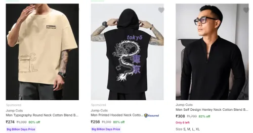 Image of Men Tshirt Minimum 80% Discount