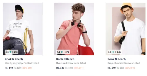 Image of Men Tshirt Starting @ ₹149