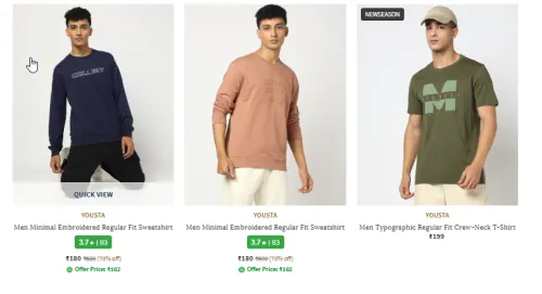 Image of Men Tshirt Starting @ ₹180
