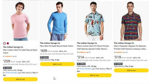 Image of Men Tshirt Starting @ ₹259