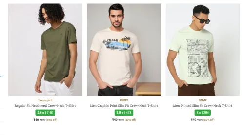 Image of Men Tshirt Starting @ ₹40