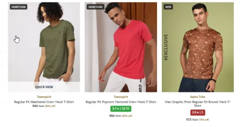 Image of Men Tshirt Starting @ ₹40