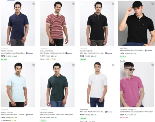 Image of Men Tshirts upto 60% Discount