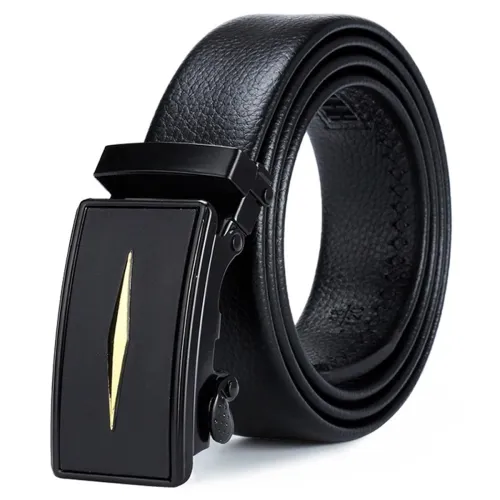 Image of Men's Black Leather Formal Belt