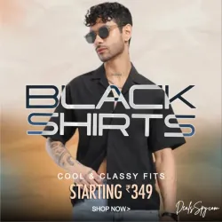 Mens Black Shirts Cool & Classy fits @ Starting ₹349