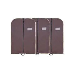 Men's Coat Blazer siut cover Foldover Breathable Garment Bag with Handles and Gusset - Brown COT006