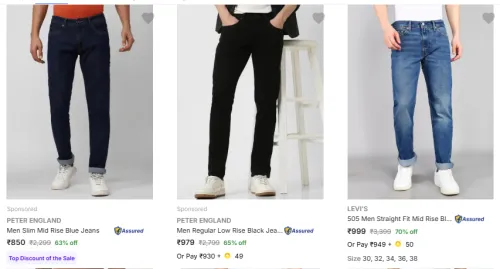 Image of Mens Jeans @ Minimum 70% Discount