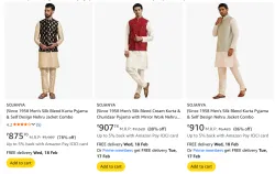 Mens kurta with jacket upto 75% off