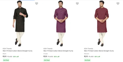Image of Men's Kurtas @ Starting ₹211