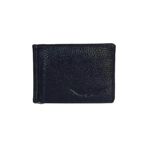 Image of Men's Navy Blue Solid Leather Wallet 
