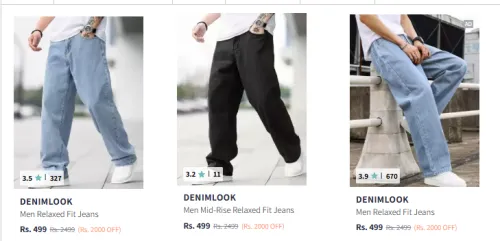Image of Men's Oversized Jeans at ₹499