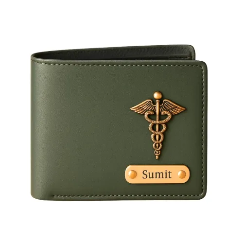 Image of Men's Personalized Vegan Leather Name Wallet
