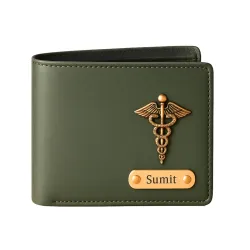 Mens Personalized Vegan Leather Name Wallet
