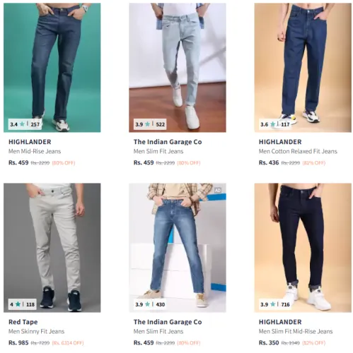 Image of Men's Premium Jeans @ Minimum 80% Discount