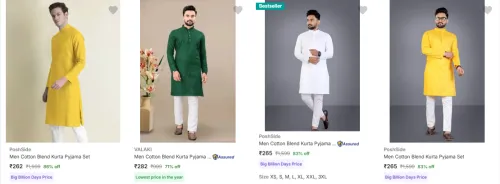 Image of Men's Premium Kurtas Pyjama Set From ₹262