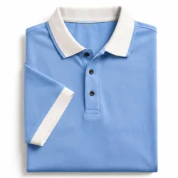 Men’s Premium Light Blue Cotton Pique Polo T-Shirt