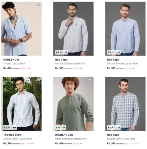 Image of Men's Premium Shirts @ Minimum 80% Discount