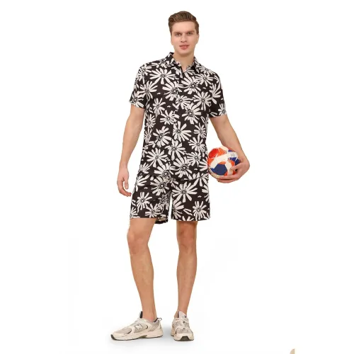 Image of Mens Printed Casual Shirts and Shorts Set Button Down Co-ord Set