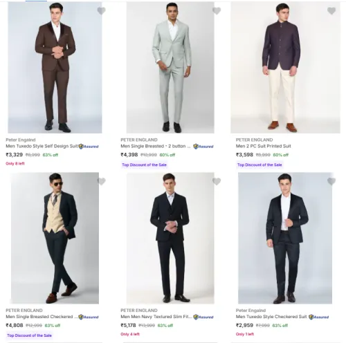 Image of Men's Readymade Suits @ Minimum 60% Discount