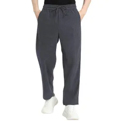 Mens Self Design Corduroy Track Pants – Mid Rise, Flexi Waist, Ankle Length