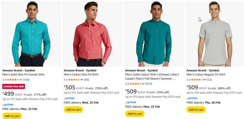Image of Mens shirt upto 71% discount 