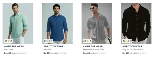 Image of Men's shirts at minimum 81% Discount 