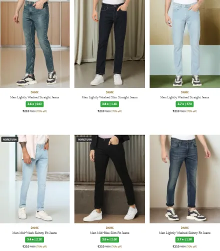 Image of Men's straight fir jeans starting @ ₹210