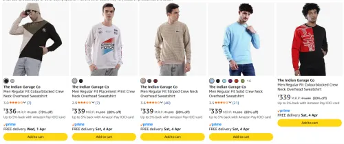 Image of The Indian Garage Co mens Sweatshirt upto 79% discount 
