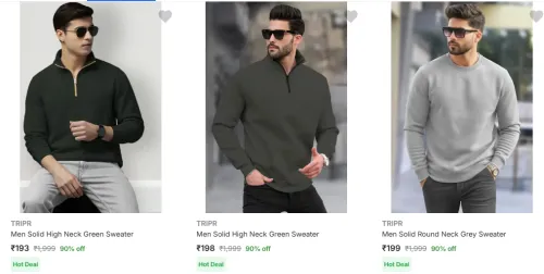 Image of Mens Sweatshirts Starting @ ₹193 | Upto 90% Discount