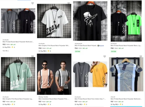 Image of Mens T Shirts starting @ ₹83