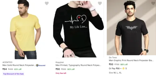 Image of Mens T Shirts Starting @ ₹84
