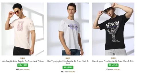 Image of Men's T-shirts Starting at ₹82