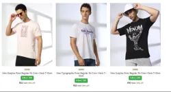 Mens T-shirts Starting at ₹82