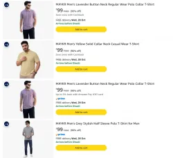 Mens T-shirt starting at ₹99