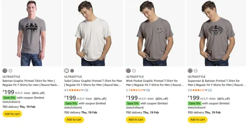 Image of Mens Tshirts at 80% off 