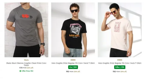 Image of Men's T-Shirts starting at ₹70