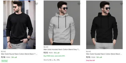 Image of Mens tshirts upto 75% off 