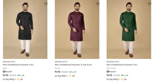 Image of Menskurta Men's Kurtas upto 88% Discount