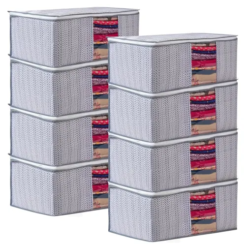 Image of MERAO Non-Woven Printed Saree Covers (Pack of 8)