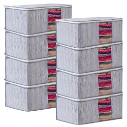 MERAO Non-Woven Printed Saree Covers (Pack of 8)
